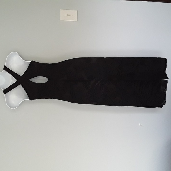 ⭐Laundry by Shelli Segal sheer black floral overlay dress midi/tea length 2Pet - Picture 4 of 15